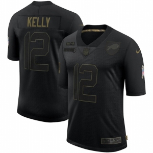 Men Buffalo Bills #12 Jim Kelly Nike 2020 Salute To Service Retired Limited Jersey Black