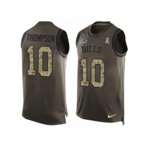 Men Nike Buffalo Bills #10 Deonte Thompson Limited Green Salute to Service Tank Top NFL Jersey