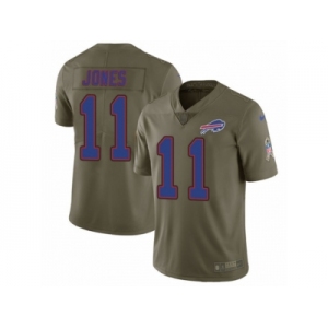 Men Nike Buffalo Bills #11 Zay Jones Limited Olive 2017 Salute to Service NFL Jersey
