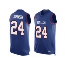 Men Nike Buffalo Bills #24 Leonard Johnson Limited Royal Blue Player Name & Number Tank Top NFL Jersey