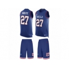 Men Nike Buffalo Bills #27 TreDavious White Limited Royal Blue Tank Top Suit NFL Jersey