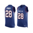 Men Nike Buffalo Bills #28 E.J. Gaines Limited Royal Blue Player Name & Number Tank Top NFL Jersey