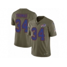 Men Nike Buffalo Bills #34 Thurman Thomas Limited Olive 2017 Salute to Service NFL Jersey