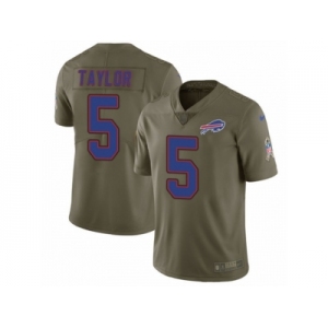 Men Nike Buffalo Bills #5 Tyrod Taylor Limited Olive 2017 Salute to Service NFL Jersey