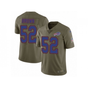 Men Nike Buffalo Bills #52 Preston Brown Limited Olive 2017 Salute to Service NFL Jersey