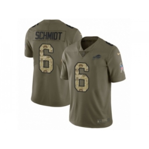 Men Nike Buffalo Bills #6 Colton Schmidt Limited Olive Camo 2017 Salute to Service NFL Jersey