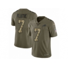 Men Nike Buffalo Bills #7 Doug Flutie Limited Olive Camo 2017 Salute to Service NFL Jersey