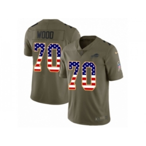 Men Nike Buffalo Bills #70 Eric Wood Limited Olive USA Flag 2017 Salute to Service NFL Jersey