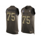 Men Nike Buffalo Bills #75 Eddie Yarbrough Limited Green Salute to Service Tank Top NFL Jersey