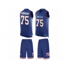 Men Nike Buffalo Bills #75 Eddie Yarbrough Limited Royal Blue Tank Top Suit NFL Jersey