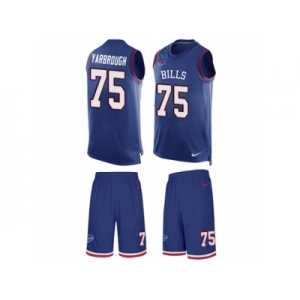 Men Nike Buffalo Bills #75 Eddie Yarbrough Limited Royal Blue Tank Top Suit NFL Jersey