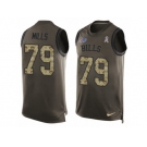 Men Nike Buffalo Bills #79 Jordan Mills Limited Green Salute to Service Tank Top NFL Jersey