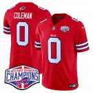 Men's Buffalo Bills #0 Keon Coleman Red F.U.S.E. 2024 AFC East Division Champions Vapor Limited Stitched Football Jersey