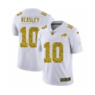 Men's Buffalo Bills #10 Cole Beasley Flocked Leopard Print Vapor Limited Football Jersey White