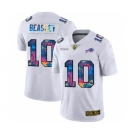 Men's Buffalo Bills #10 Cole Beasley White Multi-Color 2020 Football Crucial Catch Limited Football Jersey