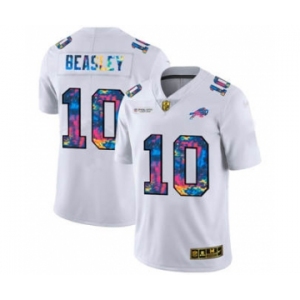 Men's Buffalo Bills #10 Cole Beasley White Multi-Color 2020 Football Crucial Catch Limited Football Jersey