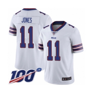 Men's Buffalo Bills #11 Zay Jones White Vapor Untouchable Limited Player 100th Season Football Jersey