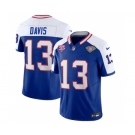 Men's Buffalo Bills #13 Gabe Davis Blue White 2023 F.U.S.E. 75th Anniversary Throwback Vapor Untouchable Limited Football Stitched Jersey