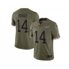 Men's Buffalo Bills #14 Stefon Diggs 2022 Olive Salute To Service Limited Stitched Jersey