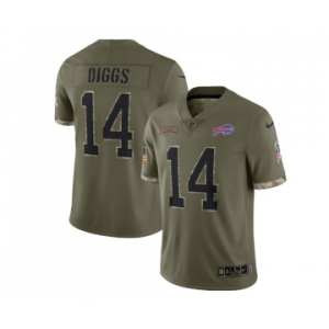 Men's Buffalo Bills #14 Stefon Diggs 2022 Olive Salute To Service Limited Stitched Jersey