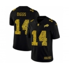 Men's Buffalo Bills #14 Stefon Diggs Black Leopard Print Fashion Vapor Limited Football Jersey