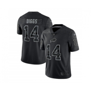 Men's Buffalo Bills #14 Stefon Diggs Black Reflective Limited Stitched Football Jersey