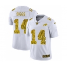 Men's Buffalo Bills #14 Stefon Diggs Flocked Leopard Print Vapor Limited Football Jersey White