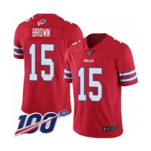 Men's Buffalo Bills #15 John Brown Limited Red Rush Vapor Untouchable 100th Season Football Jersey