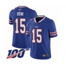 Men's Buffalo Bills #15 John Brown Royal Blue Team Color Vapor Untouchable Limited Player 100th Season Football Jersey