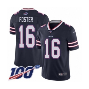 Men's Buffalo Bills #16 Robert Foster Limited Navy Blue Inverted Legend 100th Season Football Jersey
