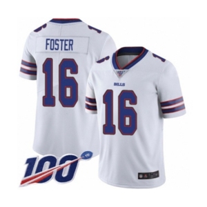 Men's Buffalo Bills #16 Robert Foster White Vapor Untouchable Limited Player 100th Season Football Jersey
