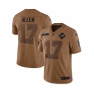 Men's Buffalo Bills #17 Josh Allen 2023 Brown Salute To Service Limited Football Stitched Jersey