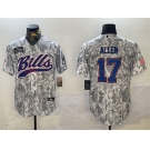 Men's Buffalo Bills #17 Josh Allen 2024 Arctic Camo Salute To Service Stitched Baseball Jersey