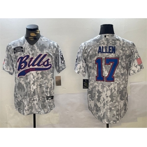 Men's Buffalo Bills #17 Josh Allen 2024 Arctic Camo Salute To Service Stitched Baseball Jersey