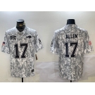 Men's Buffalo Bills #17 Josh Allen 2024 FUSE Arctic Camo Salute to Service Limited Stitched Jersey