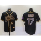 Men's Buffalo Bills #17 Josh Allen Black Cool Base Stitched Baseball Jersey
