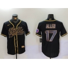 Men's Buffalo Bills #17 Josh Allen Black Cool Base Stitched Baseball Jerseys