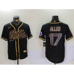 Men's Buffalo Bills #17 Josh Allen Black Cool Base Stitched Baseball Jerseys