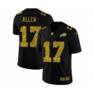 Men's Buffalo Bills #17 Josh Allen Black Leopard Print Fashion Vapor Limited Football Jersey