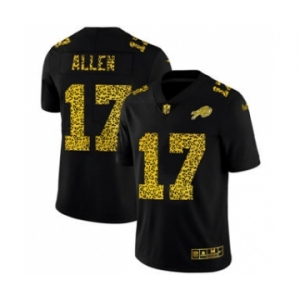 Men's Buffalo Bills #17 Josh Allen Black Leopard Print Fashion Vapor Limited Football Jersey