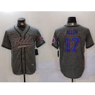 Mens Buffalo Bills #17 Josh Allen Grey Team Cool Base Stitched Baseball Jersey