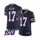 Men's Buffalo Bills #17 Josh Allen Limited Navy Blue Inverted Legend 100th Season Football Jersey