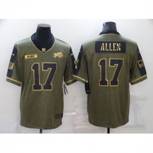 Men's Buffalo Bills #17 Josh Allen Nike Gold 2021 Salute To Service Limited Player Jersey