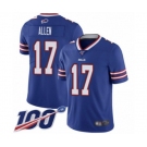 Men's Buffalo Bills #17 Josh Allen Royal Blue Team Color Vapor Untouchable Limited Player 100th Season Football Jersey