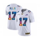 Men's Buffalo Bills #17 Josh Allen White Multi-Color 2020 Football Crucial Catch Limited Football Jersey