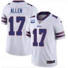 Men's Buffalo Bills #17 Josh Allen With C Patch White Vapor Untouchable Limited Stitched Jersey