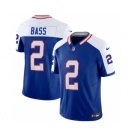 Men's Buffalo Bills #2 Tyler Bass Blue White 2023 F.U.S.E. Throwback Vapor Untouchable Limited Football Stitched Jersey