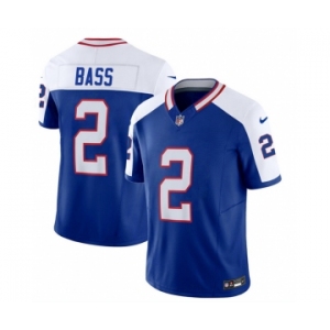 Men's Buffalo Bills #2 Tyler Bass Blue White 2023 F.U.S.E. Throwback Vapor Untouchable Limited Football Stitched Jersey