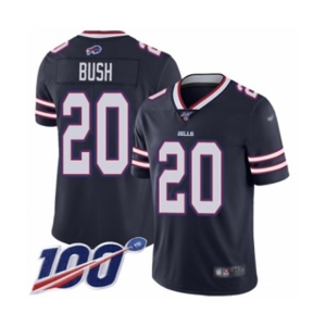 Men's Buffalo Bills #20 Rafael Bush Limited Navy Blue Inverted Legend 100th Season Football Jersey