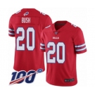 Men's Buffalo Bills #20 Rafael Bush Limited Red Rush Vapor Untouchable 100th Season Football Jersey